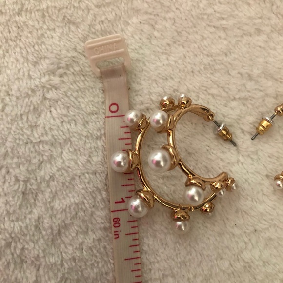 Double Hoop Pearl Earrings - Picture 8 of 10